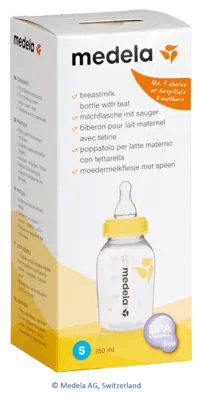 MEDELA milk bottle 150 ml with teat UK