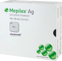 MEPILEX Ag foam dressing 10x10 cm sterile UK