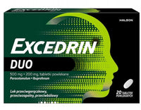 Migraines, headaches, backache, period pain, toothache, rheumatic and muscle pain, Excedrin Duo