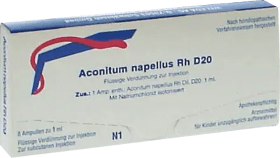 Pain conditions, Anxiety, ACONITUM NAPELLUS Rh D 20 ampoules UK