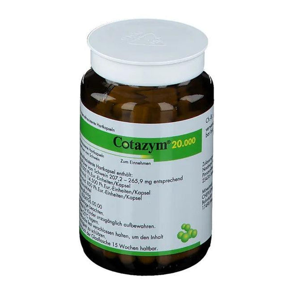 Pancreatin, triacylglycerol lipase, COTAZYM 20,000 pellets UK