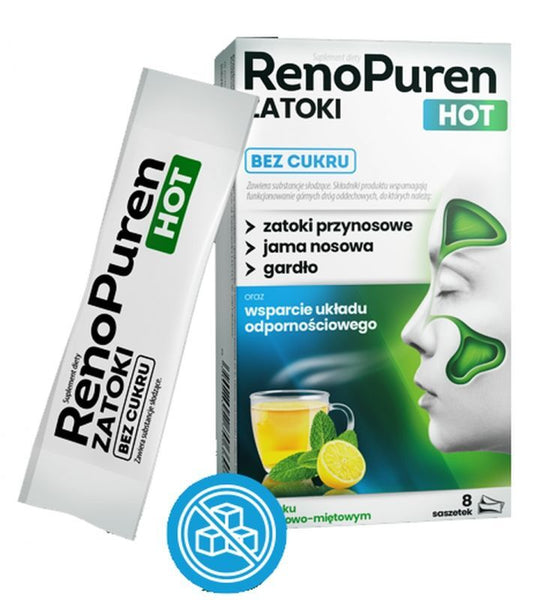 Paranasal sinuses, nasal cavity, and throat, RenoPuren Sinuses Hot Sugar-Free