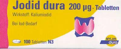 Potassium iodide, IODIDE dura 200 µg tablets UK