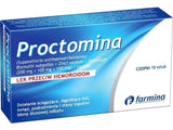 Proctomina suppositories x 10 pcs, hemorrhoid treatment