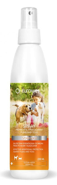 Protective spray against fleas and ticks for animals