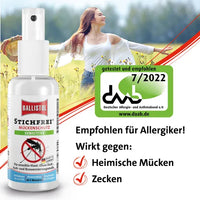 Protects against mosquitoes, ticks and horseflies BALLISTOL Sting-Free Sensitive Spray