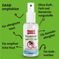Protects against mosquitoes, ticks and horseflies BALLISTOL Sting-Free Sensitive Spray