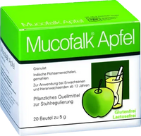 Psyllium husk (psyllium husks), MUCOFALK Apple Granules in sachets