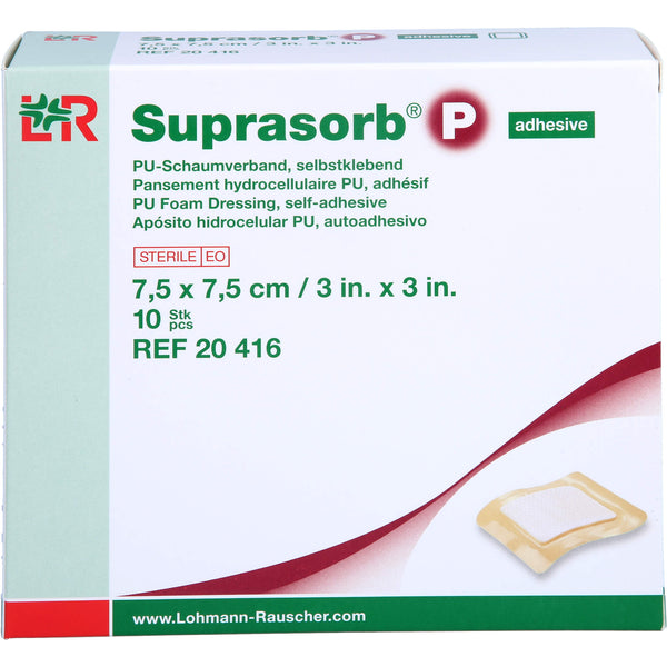 SUPRASORB P PU foam self-adhesive 7.5x7.5 cm