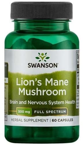 SWANSON Full Spectrum Lion's Mane mushroom (Hericium erinaceus) 500mg x 60 capsules