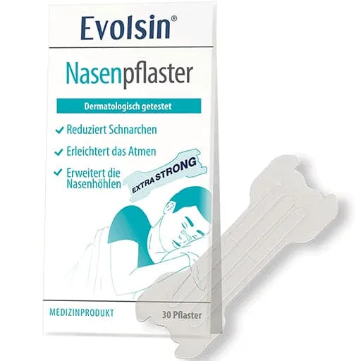 Silent snore, snoring, nasal congestion, EVOLSIN nasal plaster extra strong transparent