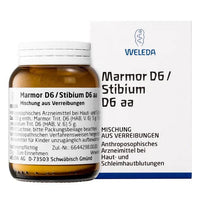 Skin, mucous membrane bleeding, menstrual disorders, nosebleeds, MARBLE D 6/Stibium D 6 aa Trituration UK