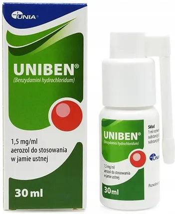 UNIBEN spray orally 30ml, gingivitis, gum disease, periodontal disease, bleeding gums