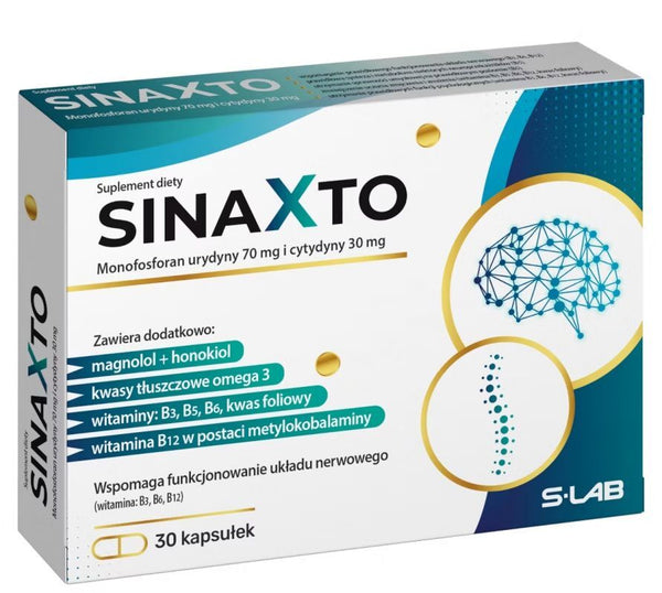 Uridine monophosphate, Vitamins B3, B5, B6, B12, and folic acid, Sinaxto