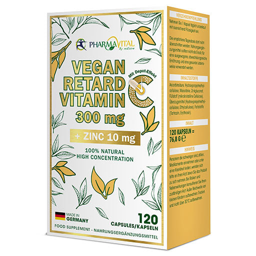 VEGAN Retard Vitamin C 300 mg + Zinc 10 mg capsules