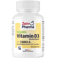 VEGAN Vitamin D3 7000 IU, colecalciferol from algae, weekly depot capsules UK