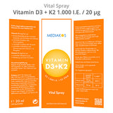 VITAMIN D3+K2 1000 IU 20 µg Mediakos Vital Spray