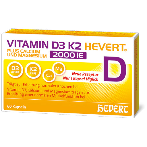 VITAMIN D3 K2 Hevert+Calcium and Magnesium 2000 IU