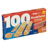 Wound plasters, breathable and waterproof, 4 sizes, 100 pieces