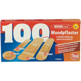 Wound plasters, breathable and waterproof, 4 sizes, 100 pieces