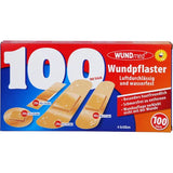 Wound plasters, breathable and waterproof, 4 sizes, 100 pieces