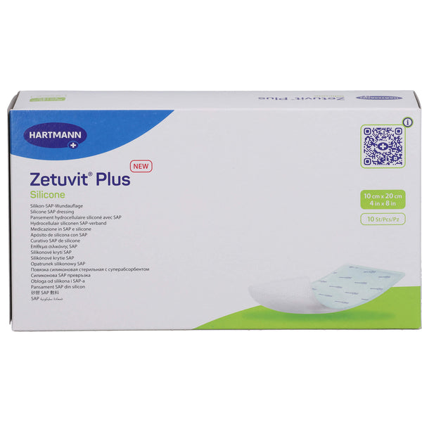 ZETUVIT Plus Silicone sterile 10x20 cm