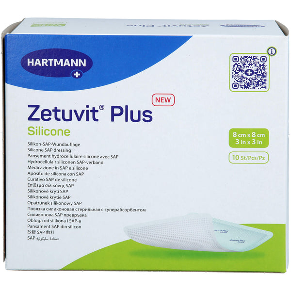 ZETUVIT Plus Silicone sterile 8x8 cm