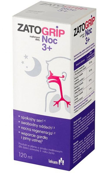 Zatogrip Night 3+ liquid with raspberry