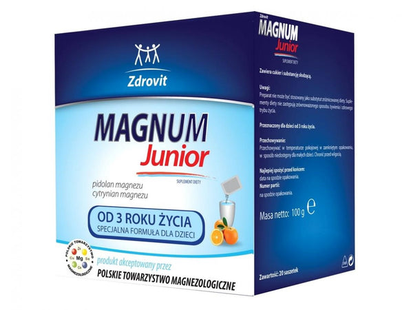 Zdrovit Magnum Junior x 20 sachets, Magnesium