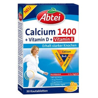 ABBEI Calcium 1400+Vitamin D3+K chewable tablets UK