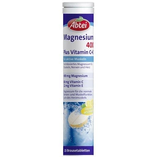 ABBEI Magnesium 400 Plus Vitamin C+E effervescent tablet UK