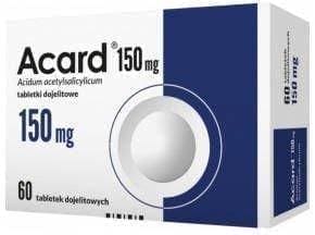 ACARD 150mg x 60 tablets reduces blood clotting, indicated in ischemic heart disease UK