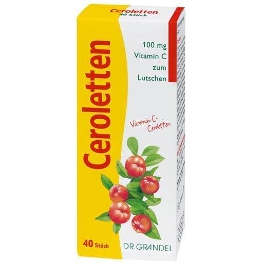 Acerola fruit powder, vitamin C, CEROLETTEN Grandel lozenges UK