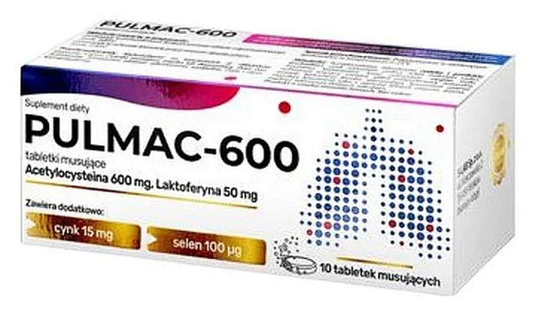 Acetylcysteine, lactoferrin, Pulmac-600 10 effervescent tablets UK