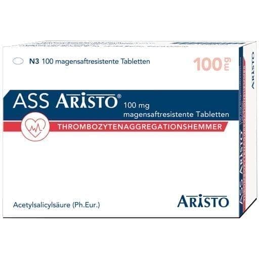 Acetylsalicylic acid, ASS Aristo 100 mg gastro-resistant tablets UK