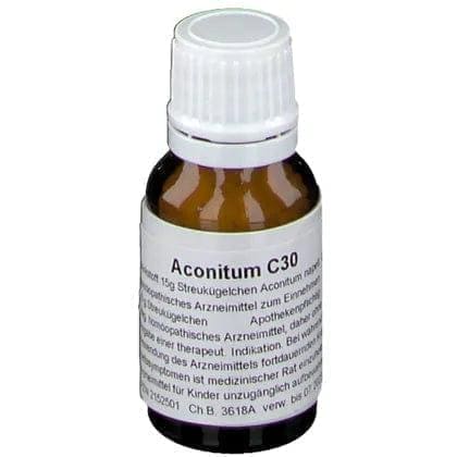 ACONITUM C 30, Aconitum napellus, treat fear, anxiety, restlessness UK