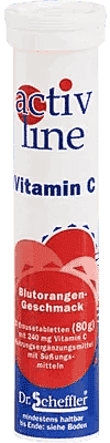 ACTIVLINE Vitamin C blood orange effervescent tablets UK