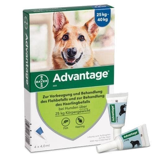 ADVANTAGE 400 imidacloprid pipettes for dogs from 25 kg UK