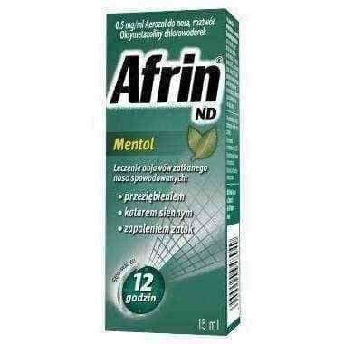 AFRIN ND Menthol aerosol 0.5mg / ml 15ml, menthol nasal spray UK