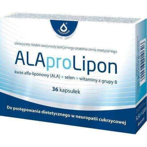 ALAPROLIPON x 36 capsules positive effect on metabolic processes of carbohydrates and fats UK
