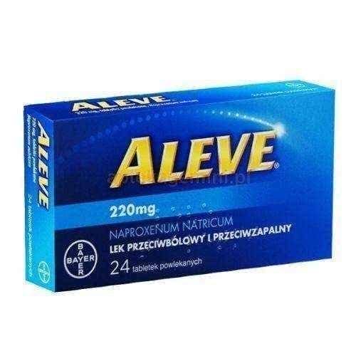 Aleve x 24 tablets, analgesic, antipyretic, lower back pain UK
