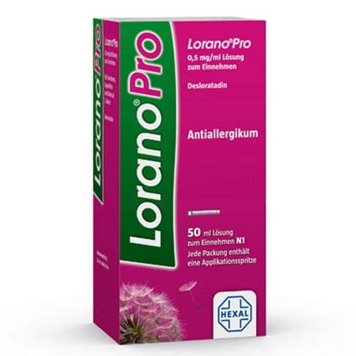 allergic rhinitis and urticaria, LORANOPRO 0.5 mg, ml oral solution UK