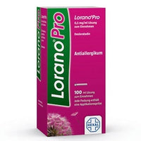 allergic rhinitis and urticaria, LORANOPRO 0.5 mg, ml oral solution UK