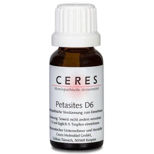 Allergic rhinitis, asthma, bladder spasms, gastric ulcers, Petasites D 6 Dilution, CERES UK