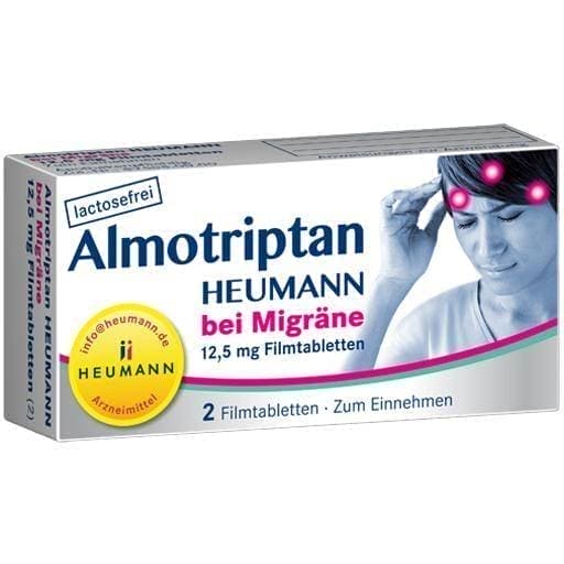 ALMOTRIPTAN Heumann for migraines 12.5 mg film-coated tablets 2 pc UK