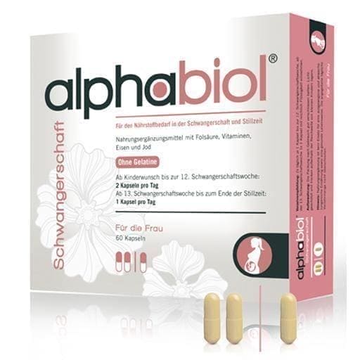 ALPHABIOL pregnancy capsules 60 pcs pregnacare breastfeeding UK