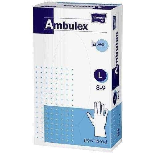 Ambulex latex gloves powdered non sterile size L x 100 pieces UK