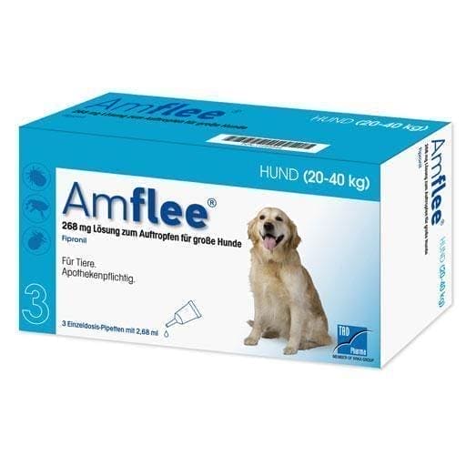 AMFLEE 268 mg spot-on solution for large dogs 20-40kg UK