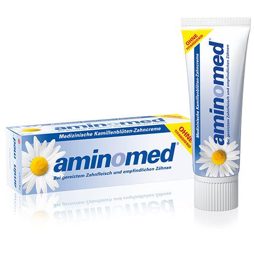 AMINOMED chamomile blossom toothpaste without titanium dioxide UK