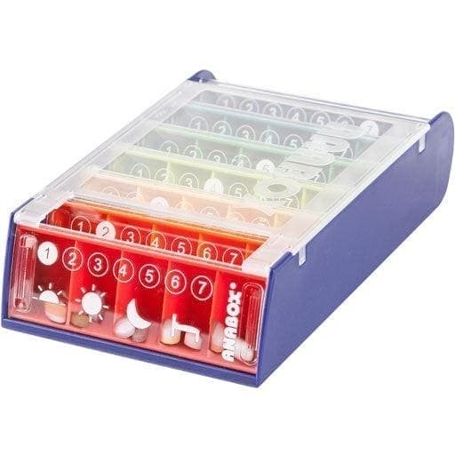 ANABOX weekly pill organiser - rainbow 7 days UK